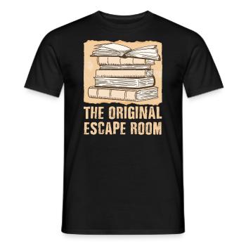 Books the original escape room - Bücherwurm Buch - Männer T-Shirt - Schwarz - Vorne - AI Model Male 178 light (178cm)