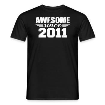 Jahrgang 2011 Vintage Retro Jubiläumsgeschenk 2011 - Männer T-Shirt - Schwarz - Vorne - AI Model Male 178 light (178cm)