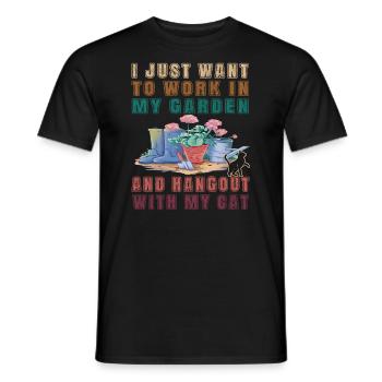 Je veux juste travailler dans mon jardin - Cat Cat - T-shirt homme - noir - Devant - AI Model Male 178 light (178cm)
