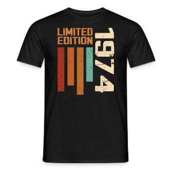 Vintage 1974 Cadeau d’anniversaire 1974 Retro 1974 - T-shirt homme - noir - Devant - AI Model Male 178 light (178cm)