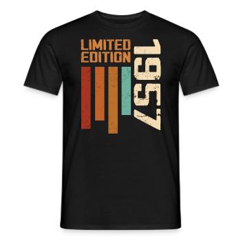 Vintage 1957 Retro 1957 Birthday Gift - Men's T-Shirt - black - Front - AI Model Male 178 light (178cm)