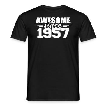 Né en 1957 Vintage Cadeau Anniversaire Rétro 1957 - T-shirt homme - noir - Devant - AI Model Male 178 light (178cm)