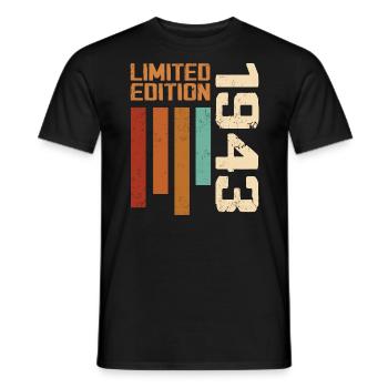 Vintage 1943 Birthday Gift 1943 Retro 1943 - Men's T-Shirt - black - Front - AI Model Male 178 light (178cm)