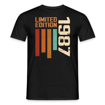 Vintage 1987 Cadeau d’anniversaire 1987 Retro 1987 - T-shirt homme - noir - Devant - AI Model Male 178 light (178cm)