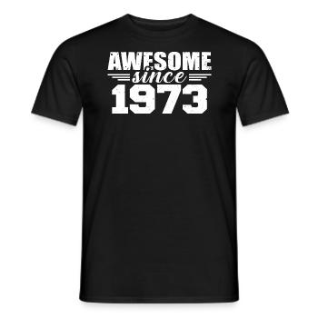 Né en 1973 Vintage Cadeau Anniversaire Rétro 1973 - T-shirt homme - noir - Devant - AI Model Male 178 light (178cm)