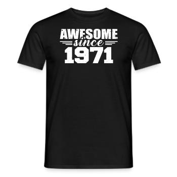 Né en 1971 Vintage Cadeau Anniversaire Rétro 1971 - T-shirt homme - noir - Devant - AI Model Male 178 light (178cm)