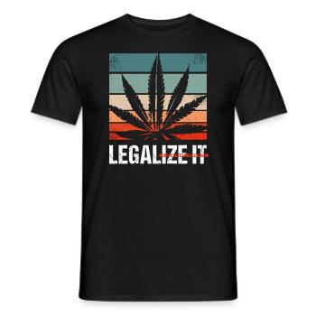 Rétro Légalisez-le - Cannabis Law Hash - T-shirt homme - noir - Devant - AI Model Male 178 light (178cm)
