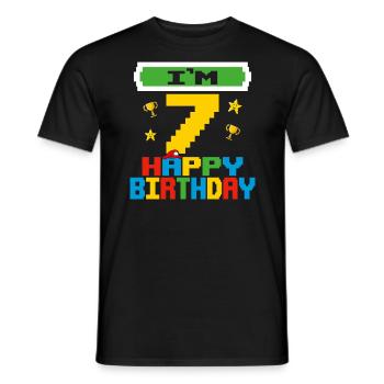 Seven 7yr 7th Birthday Happy Birthday 7 Years Old - T-shirt homme - noir - Devant - AI Model Male 178 light (178cm)