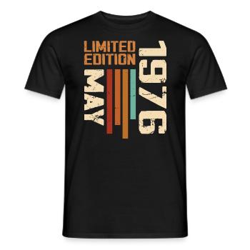 May 1976 Vintage Born In May 1976 Birthday - Men's T-Shirt - black - Front - AI Model Male 178 light (178cm)