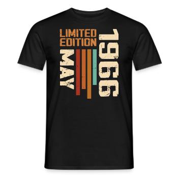 May 1966 Vintage Born In May 1966 Birthday - Men's T-Shirt - black - Front - AI Model Male 178 light (178cm)