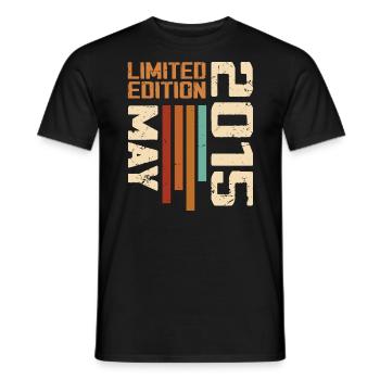 Mai 2015 Vintage Nées En Mai 2015 Anniversaire - T-shirt homme - noir - Devant - AI Model Male 178 light (178cm)