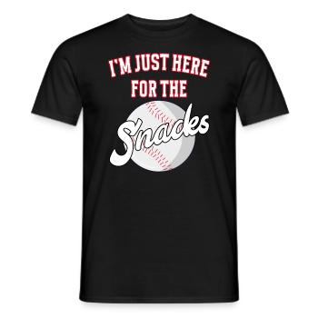 Je suis juste ici pour les collations de baseball - T-shirt homme - noir - Devant - AI Model Male 178 light (178cm)