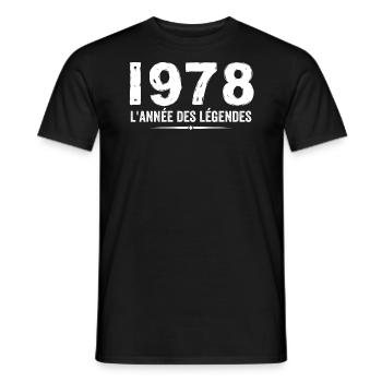 1978 année des legéndes - Cadeau Anniversaire 1978 - T-shirt homme - noir - Devant - AI Model Male 178 light (178cm)