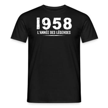 1958 Year of the Legends - 1958 Anniversary Gift - Men's T-Shirt - black - Front - AI Model Male 178 light (178cm)