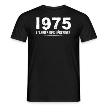 1975 Year of the Legends - 1975 Anniversary Gift - Men's T-Shirt - black - Front - AI Model Male 178 light (178cm)