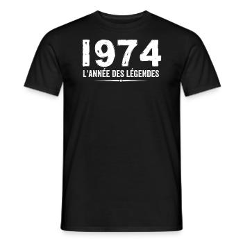 1974 Year of the Legends - 1974 Anniversary Gift - Men's T-Shirt - black - Front - AI Model Male 178 light (178cm)