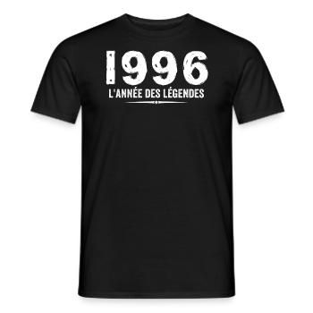 1996 Year of the Legéndes - 1996 Anniversary Gift - Men's T-Shirt - black - Front - AI Model Male 178 light (178cm)