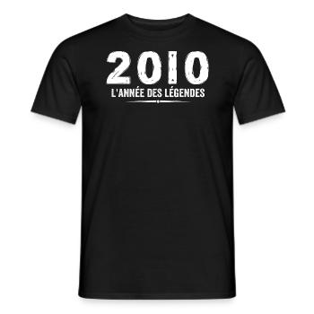2010 Jahr der Legenden - Geschenk zum Jubiläum 2010 - Männer T-Shirt - Schwarz - Vorne - AI Model Male 178 light (178cm)