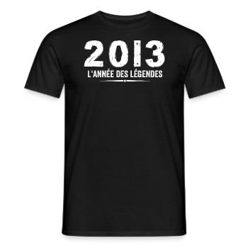 2013 Year of the Legéndes - 2013 Anniversary Gift - Men's T-Shirt - black - Front - AI Model Male 178 light (178cm)