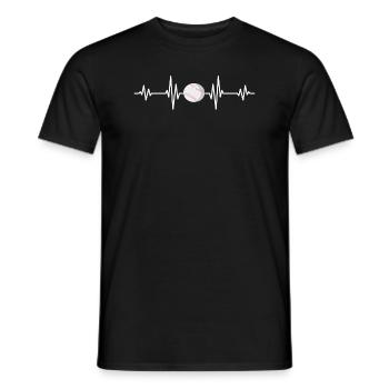 Heartbeat for Baseball - Baseball Fans - Men's T-Shirt - black - Front - AI Model Male 178 light (178cm)