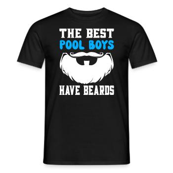 Les meilleurs garçons de piscine ont des barbes - des garçons de piscine barbus - T-shirt homme - noir - Devant - AI Model Male 178 light (178cm)