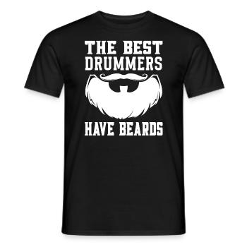The best drummers have beards white - Men's T-Shirt - black - Front - AI Model Male 178 light (178cm)