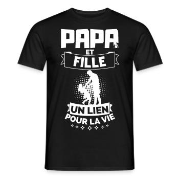 T-shirt Fête des Pères - Papa et Fille - T-shirt homme - noir - Devant - AI Model Male 178 light (178cm)