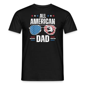 All American Dad 4th of July Father's Day Sunglass - Men's T-Shirt - black - Front - AI Model Male 178 light (178cm)