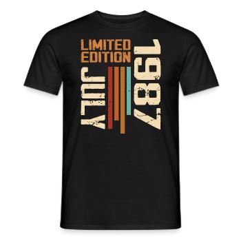 Juli 1987 Geburtstagsgeschenk 1987 Juli 1987 - Männer T-Shirt - Schwarz - Vorne - AI Model Male 178 light (178cm)