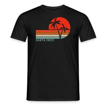 Santa Cruz California Vintage Sunset - Men's T-Shirt - black - Front - AI Model Male 178 light (178cm)
