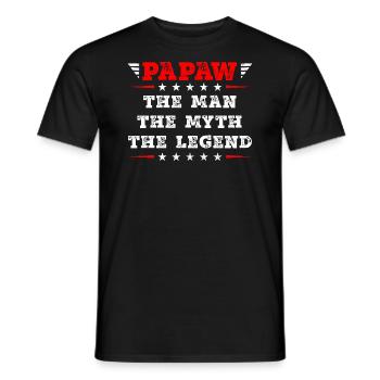 Papa Opa Spruch Papaw The Man The Myth The Legend - Männer T-Shirt - Schwarz - Vorne - AI Model Male 178 light (178cm)