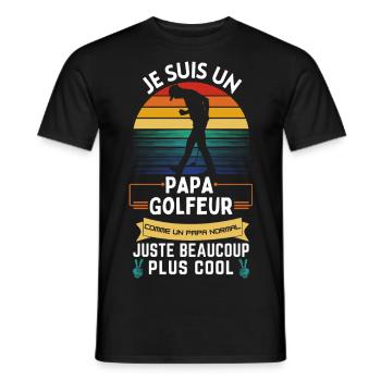 Father's Day T-shirt - Cool Golfer Dad - Men's T-Shirt - black - Front - AI Model Male 178 light (178cm)