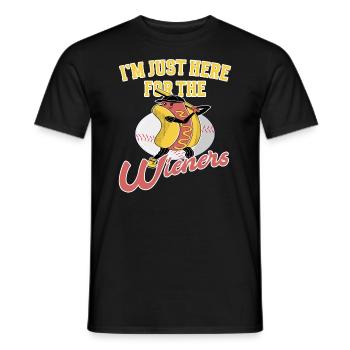 Im just here for the Wieners - Baseball spielen - Männer T-Shirt - Schwarz - Vorne - AI Model Male 178 light (178cm)