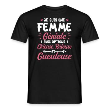 Chieuse gueuleuse grouch humorvolle femme géniale - Männer T-Shirt - Schwarz - Vorne - AI Model Male 178 light (178cm)