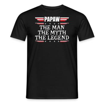 Papa Père Grand-père Idée Cadeau Papaw Dire Humour - T-shirt homme - noir - Devant - AI Model Male 178 light (178cm)
