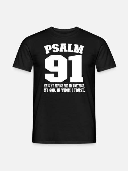 Psalm 91 - w Bogu pokładamy ufność - T-shirt męski - czarny