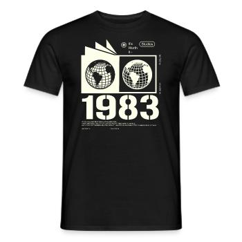 Cadeau d’anniversaire rétro vintage 1983 1983 - T-shirt homme - noir - Devant - AI Model Male 178 light (178cm)