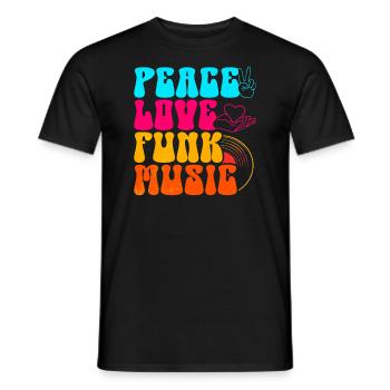Frieden Liebe Funk Musik - Männer T-Shirt - Schwarz - Vorne - AI Model Male 178 light (178cm)
