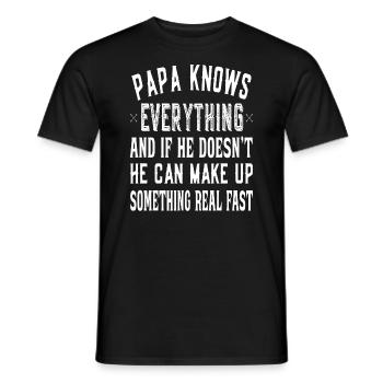 Father's Day Grandfather Grandpa - Dad Knows Everything - Men's T-Shirt - black - Front - AI Model Male 178 light (178cm)