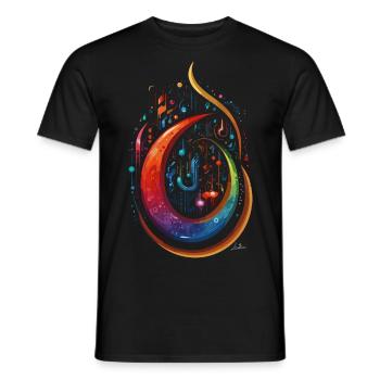 Œuvre musicale abstraite - T-shirt homme - noir - Devant - AI Model Male 178 light (178cm)