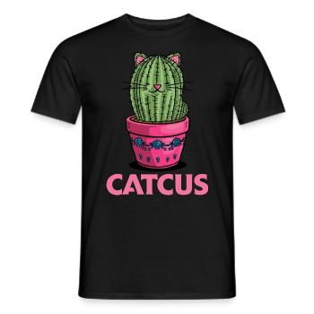 Catcus Katze und Kaktus mexikanischer Kaktus - Männer T-Shirt - Schwarz - Vorne - AI Model Male 178 light (178cm)