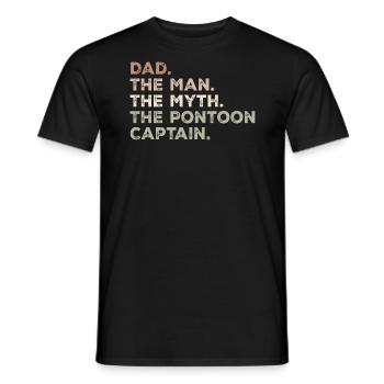 Papa Mann Mythos Ponton Kapitän Lustiger Ponton Kapitän - Männer T-Shirt - Schwarz - Vorne - AI Model Male 178 light (178cm)