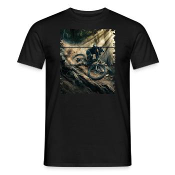 VTT rétro Downhill Floral - T-shirt homme - noir - Devant - AI Model Male 178 light (178cm)