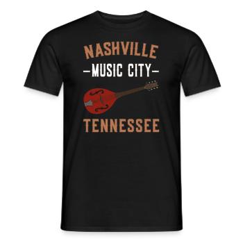 Nashville Music City Tennessee - Männer T-Shirt - Schwarz - Vorne - AI Model Male 178 light (178cm)