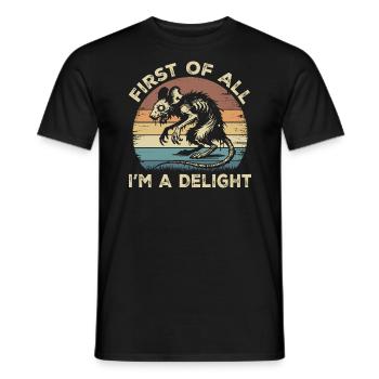 First Of All I'm A Delight - Angry Opossum Possum - Men's T-Shirt - black - Front - AI Model Male 178 light (178cm)
