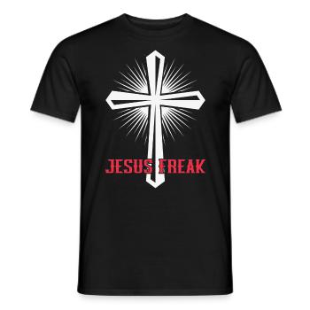 Jésus Dieu Bible Église Foi chrétienne Croire - T-shirt homme - noir - Devant - AI Model Male 178 light (178cm)