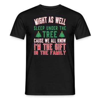 In the gift in the family - Christmas Advent - Men's T-Shirt - black - Front - AI Model Male 178 light (178cm)