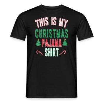 This is my Christmas Pajama Shirt - Weihnachten - Männer T-Shirt - Schwarz - Vorne - AI Model Male 178 light (178cm)