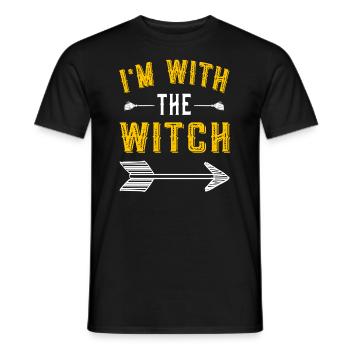 I'm with the witch - Hexe Halloween - Männer T-Shirt - Schwarz - Vorne - AI Model Male 178 light (178cm)