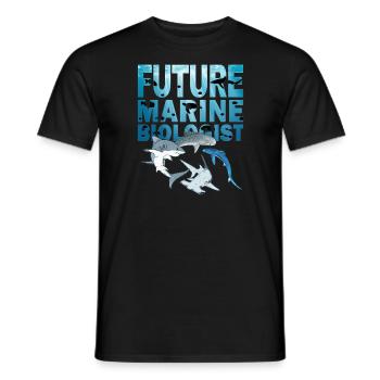 Future Marine Biologist Shark Species - Men's T-Shirt - black - Front - AI Model Male 178 light (178cm)